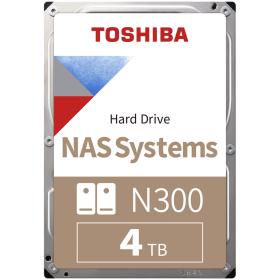 HDD NAS TOSHIBA N300 4TB CMR, 3.5'', 512MB, 7200RPM, SATA, TBW: 180