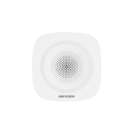 Sirena interior wireless AX PRO Hikvision DS-PS1-I-WE(B)-R(Red Indicator) 868MHz two-way Tri-X wireless technology, distanta com