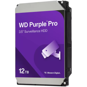 HDD Video Surveillance WD Purple Pro 12TB CMR, 3.5'', 512MB, 7200 RPM, SATA, TBW: 550