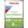 HDD Video Surveillance TOSHIBA S300 PRO 8TB CMR, 3.5'', 512MB, 7200RPM, SATA, 64 cameras, 24/7, TBW: 300