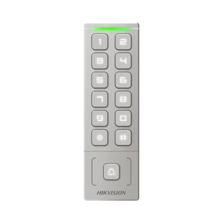 Cititor de proximitate cu tastatura Hikvision DS-K1T809MWX, card sau PIN, maxim 5000 carduri si 1000 useri, cititor pentru cardu