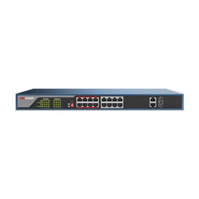 Switch 16 porturi PoE, 2 porturi uplink  - HIKVISION DS-3E0318P-E