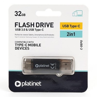 FLASH DRIVE USB 3.0 TYPE C 32GB C-DEPO PLATIN