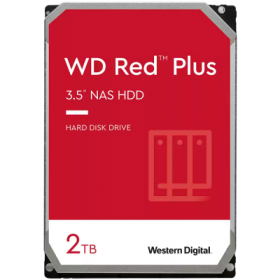 HDD NAS WD Red Plus 2TB CMR, 3.5'', 64MB, 5400 RPM, SATA, TBW: 180