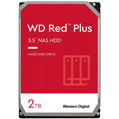HDD NAS WD Red Plus 2TB CMR, 3.5'', 64MB, 5400 RPM, SATA, TBW: 180