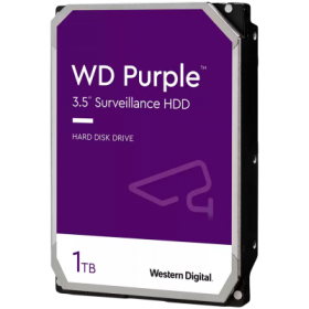 HDD Video Surveillance WD Purple 1TB CMR, 3.5'', 64MB, SATA, TBW: 180