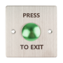 Buton de iesire incastrabil, mecanicFMB-B-25SS-2-GN contact NO/NC din inox,suprafata de apasare mare, culoare verde
